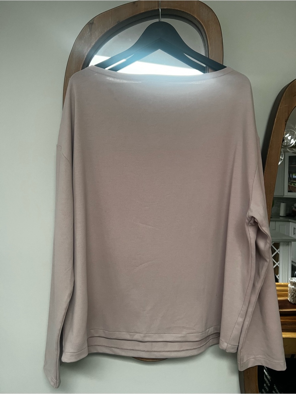 AllSaints Rita LS Tee Mauve Boatneck Relaxed Fit Long Sleeve Top - Picture 4 of 14
